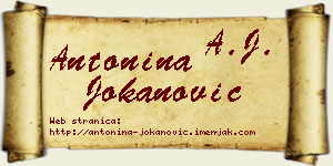 Antonina Jokanović vizit kartica